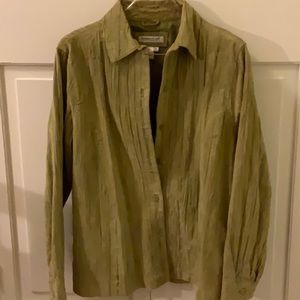 Coldwater Creek Textured Light Green Button Down Jacket, Size M